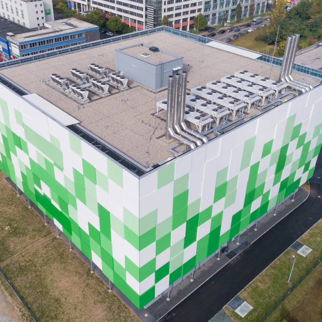 Aerial view of the maincubes FRA01 data center